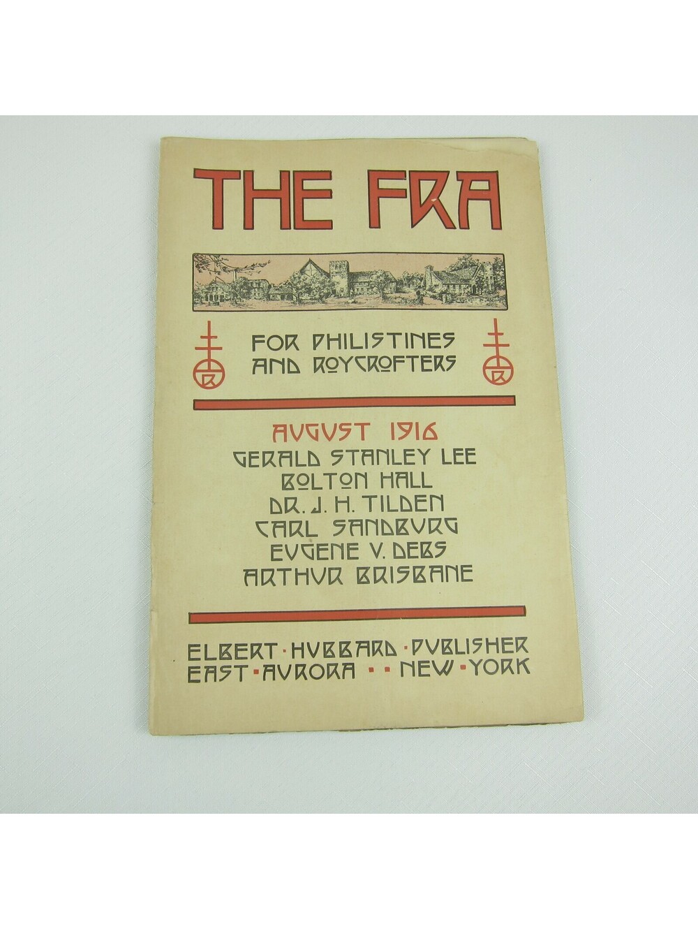 THE FRA MAGAZINE August 1916 E. Hubbard Roycrofters Arts & Crafts Ads w/ Prices